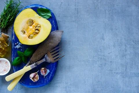 Pumpkin with ingredients Stock Photos