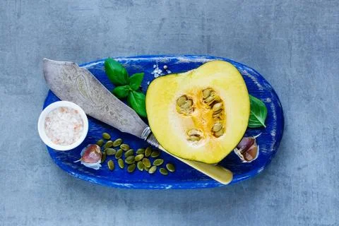 Pumpkin with ingredients Stock Photos