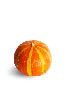 Pumpkin isolate. Pumpkin on white background. Striped pumpkin. Stock-Fotos