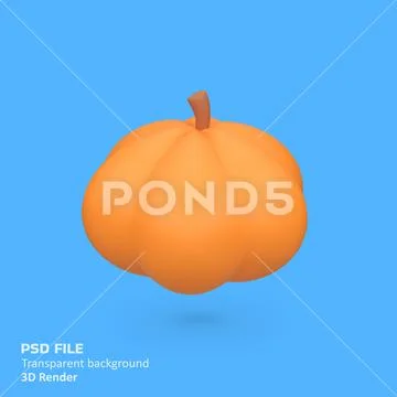 Pumpkin isolated 3d render icon illustration PSD Template