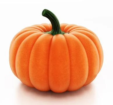 Pumpkin isolated on white background. 3D illustration Stock Illustration