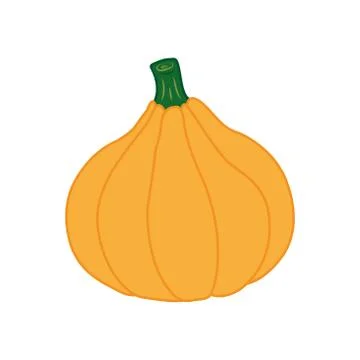 Pumpkin isolated on white background. Flat design style. Vector colorful illu Stock Illustration