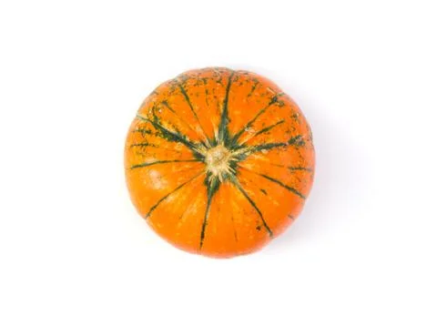Pumpkin isolated on a white background. The view from the top. Stock Photos