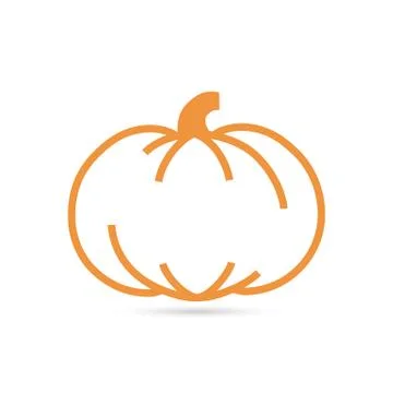 Pumpkin Isolated on White. Flat Design Style. Vector illustration Stock Illustration