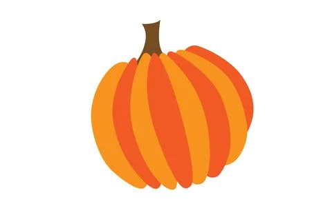 Pumpkin Isolated on White. Flat Design Style. Stock Illustration
