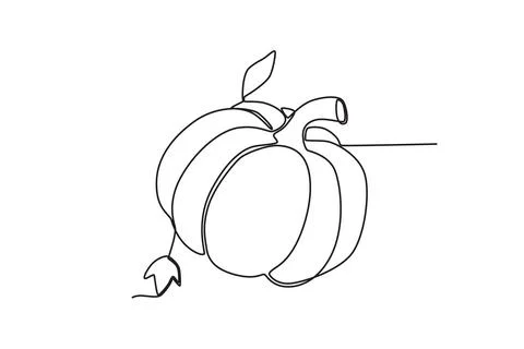 A pumpkin with its leaves Stock Illustration
