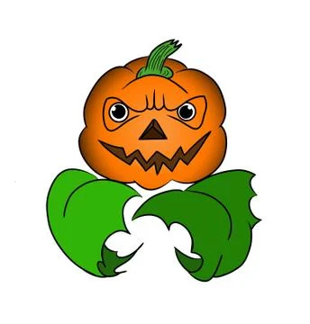 Pumpkin Jack Ghost lantern to the holiday Halloween 2D illustration isolated Stock Illustration