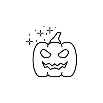 Pumpkin, jack o lantern icon. Simple line, outline vector of horror icons for ui Stock Illustration