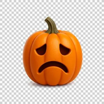 Pumpkin Jack O Lantern Sad Face Stock Illustration