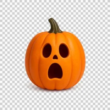 Pumpkin Jack O Lantern Shocked Face Stock Illustration