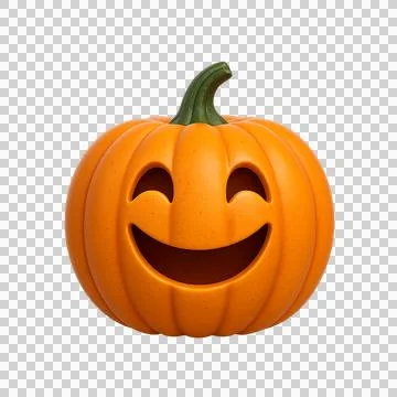 Pumpkin Jack O Lantern Smiling On White Stock Illustration