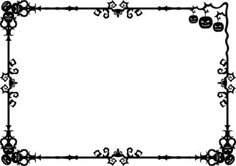 Pumpkin jack-o-lanterns frame Stock Illustration