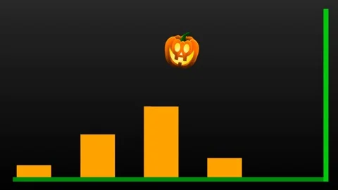 Pumpkin jump to the chart animation Stock Footage 246063702