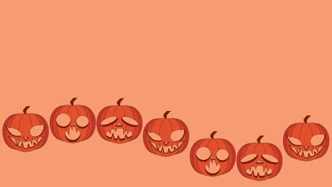 Pumpkin jumping horizontal animation Stock Footage 314490241