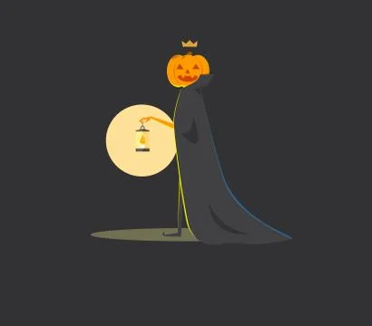Pumpkin king with the lantern Stock Illustration
