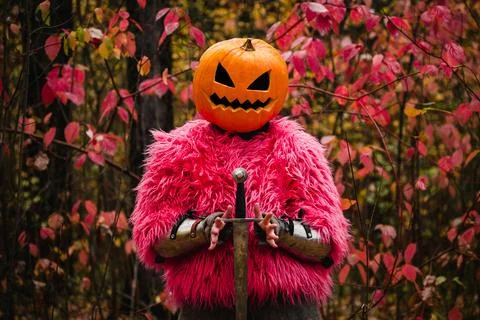 Pumpkin knight Stock Photos