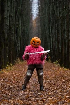 Pumpkin knight Stock Photos