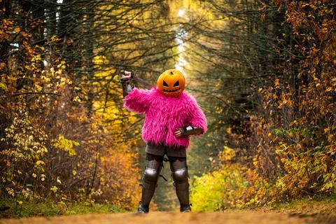 Pumpkin knight Stock Photos
