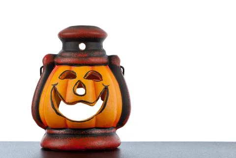Pumpkin lantern with candle Stock Photos