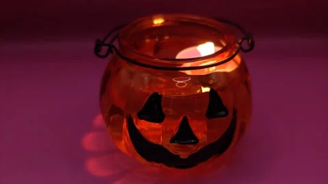 Pumpkin lantern close-up in the dark Stock-Footage 319789277