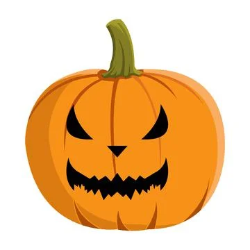 Pumpkin lantern design with a scary face for Halloween event. Halloween eleme イラスト素材