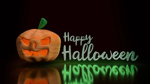 Pumpkin lantern for halloween concept 3d rendering Stock Illustration