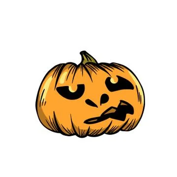 Pumpkin lantern icon. Halloween vector isolated symbol Stock Illustration