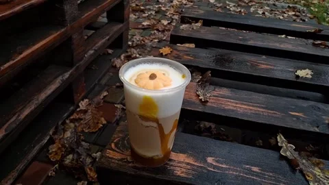 Pumpkin latte Stock Footage 348483935