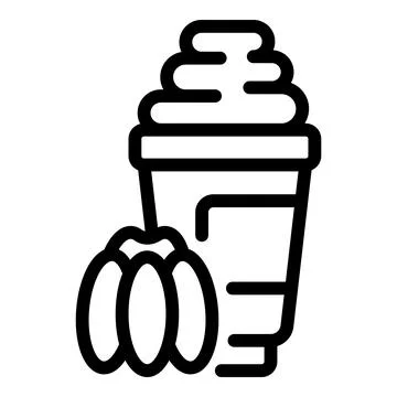 Pumpkin latte icon outline vector. Frappe iced Illustrazione stock