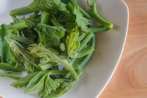 Pumpkin leaf for cooking Foto stock
