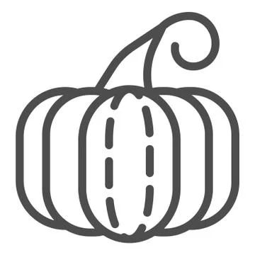 Pumpkin line icon. Squash vector illustration isolated on white. Cucurbits Illustrazione stock