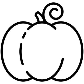 Pumpkin Line Icon Vector with Editable Stroke Stock Illustration