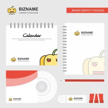Pumpkin Logo, Calendar Template, CD Cover, Diary and USB Brand Stationary Pac Stockillustratie
