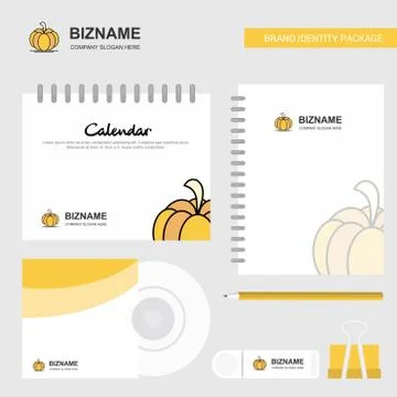Pumpkin  Logo, Calendar Template, CD Cover, Diary and USB Brand Stationary Pa Stockillustratie