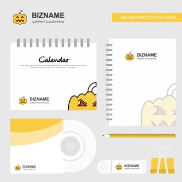 Pumpkin  Logo, Calendar Template, CD Cover, Diary and USB Brand Stationary Pa Stockillustratie