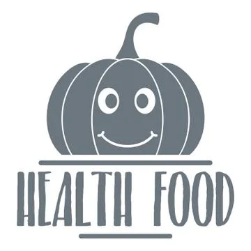Pumpkin logo, simple gray style Illustrazione stock