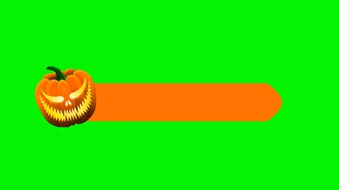 Pumpkin lower title animation on green screen background Stock Footage 246063619