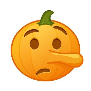 Pumpkin with lying face Large size of Halloween emoji Ilustración de archivo