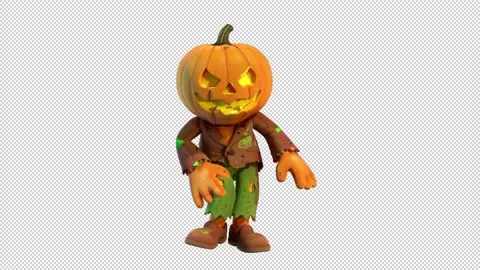 Pumpkin Man Bouncy Swing Dance Stock Footage 318242270