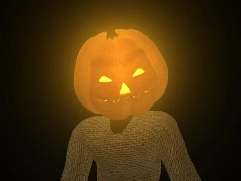 Pumpkin man Stock Illustration