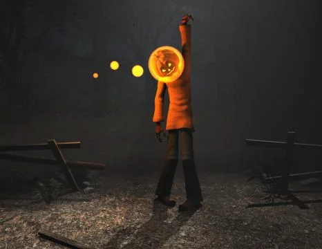 Pumpkin Man 스톡 일러스트