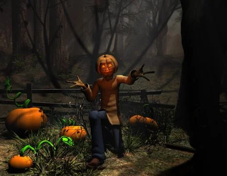 Pumpkin Man Illustrazione stock