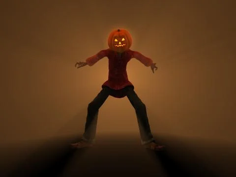 Pumpkin Man 스톡 일러스트