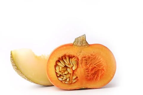 Pumpkin melon isolated on white background Stock Photos