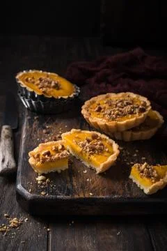 Pumpkin mini pie Stock Photos