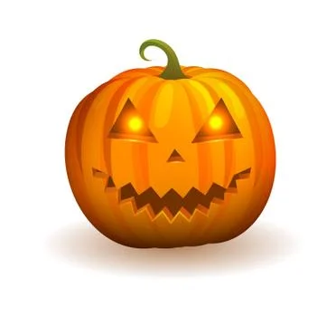 Pumpkin with Mischievous Face and Flame in Eyes Illustrazione stock