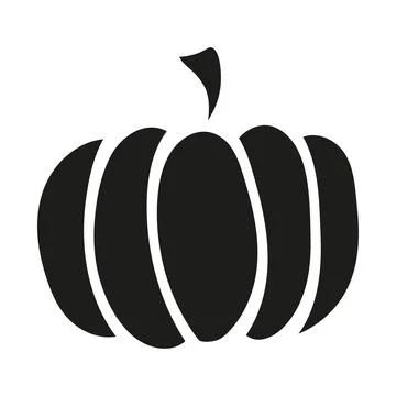 Pumpkin modern decor for autumn.Vector black silhouette. Stock Illustration