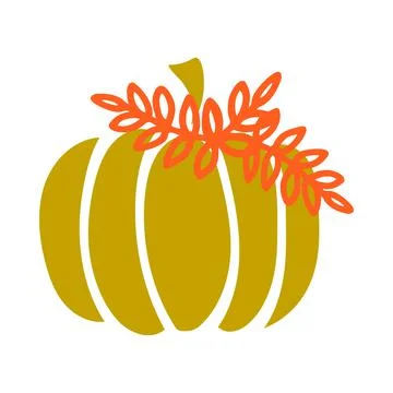 Pumpkin modern decor for autumn.Vector black silhouette. Stock Illustration