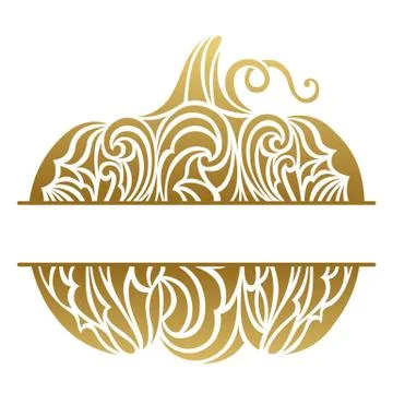 Pumpkin Monogram for printing. Vector illustration. Thanksgiving Day. Stock Illustration