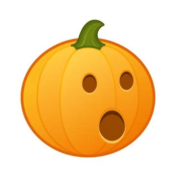 Pumpkin with open mouth on face Large size of Halloween emoji Ilustración de archivo